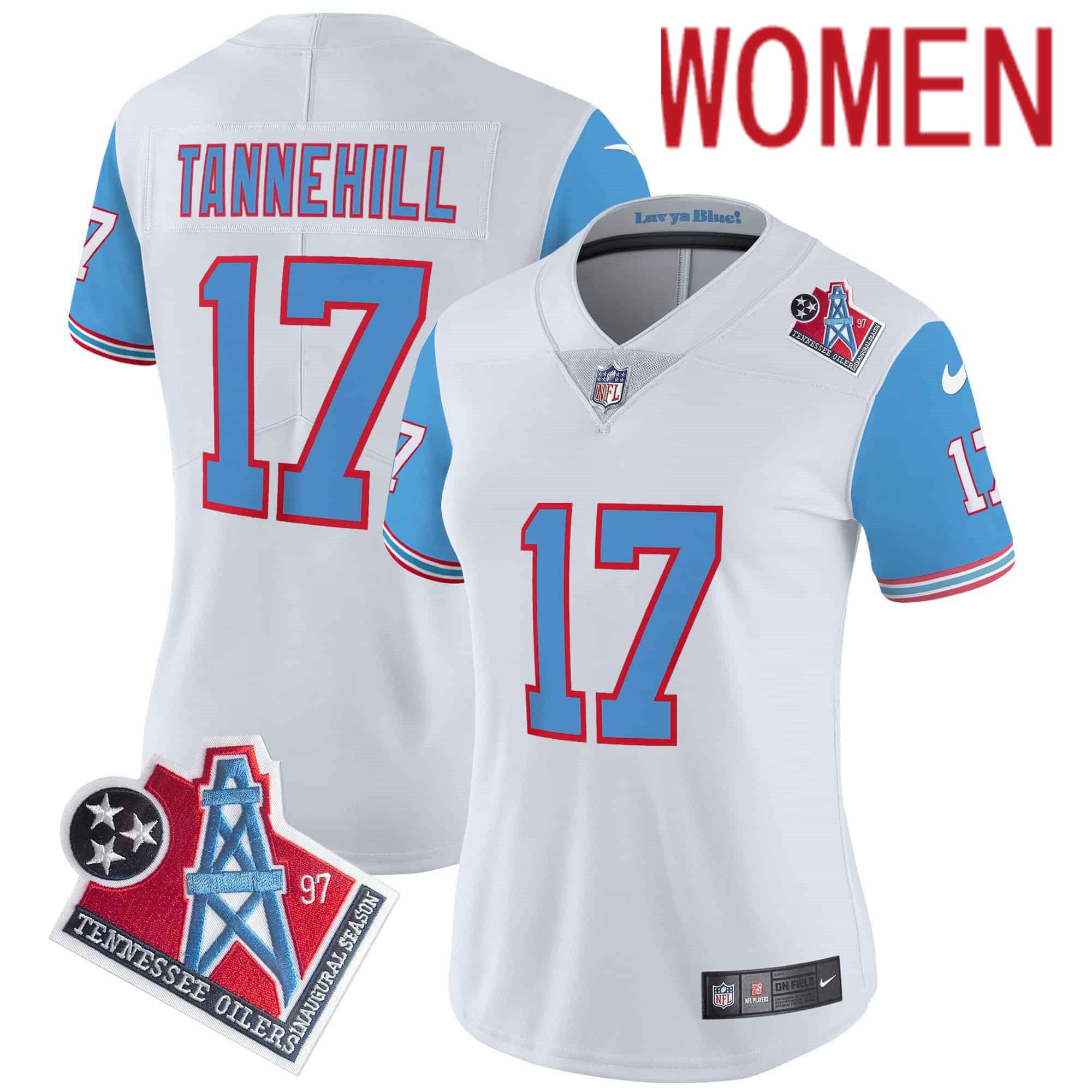 Women Tennessee Titans #17 Tannehill White 1997 Throwback 2024 Nike Limited Vapor NFL Jersey style 1->indianapolis colts->NFL Jersey